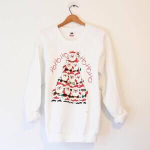 Vintage Santa Claus Ho Ho Ho Christmas Sweatshirt XL